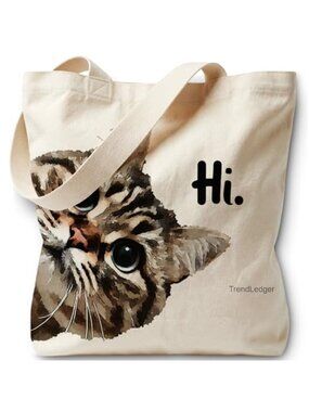 Canvas Tote Bag with Zipper Pocket Reusable Shoulder Bag